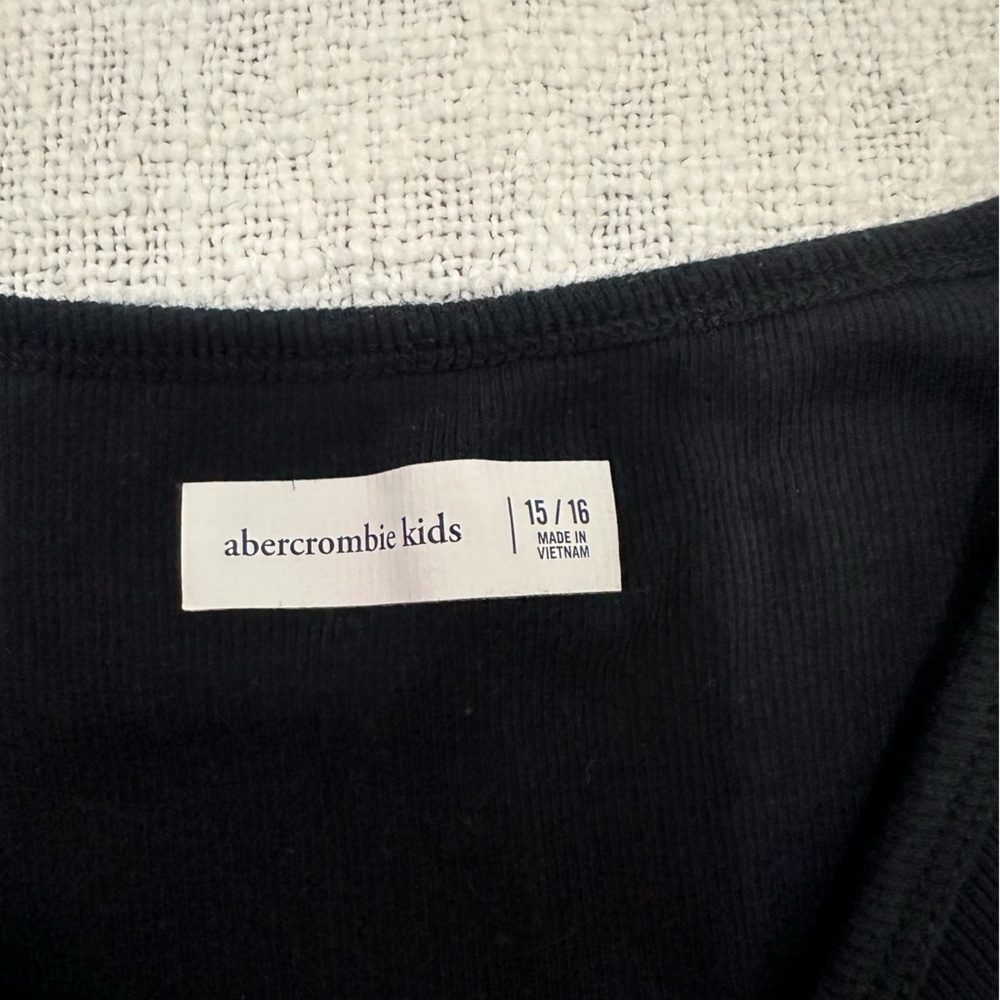 abercrombie kids front cinched tshirt black size 15/16 - Picture 4 of 8